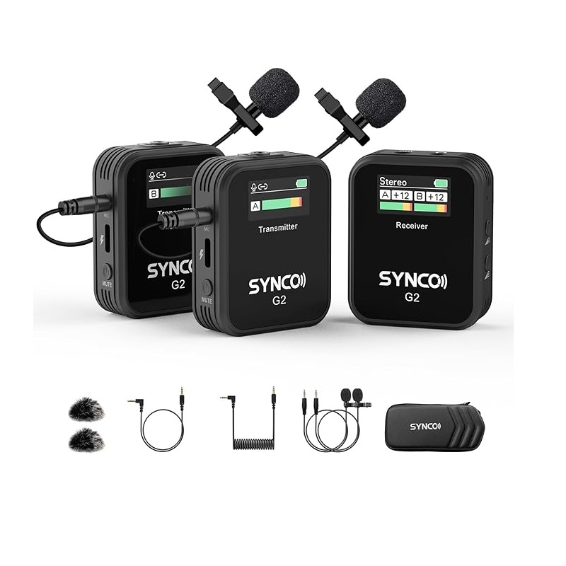 Condenser Microphone Kit - SYNCO Wireless Lavalier Microphone, G2(A2) 2.4G