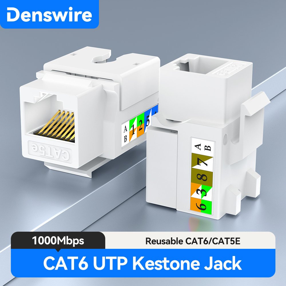 Rj45 Jack - Denswire RJ45 Cat5E/6 Keystone Jack, Unshielded
