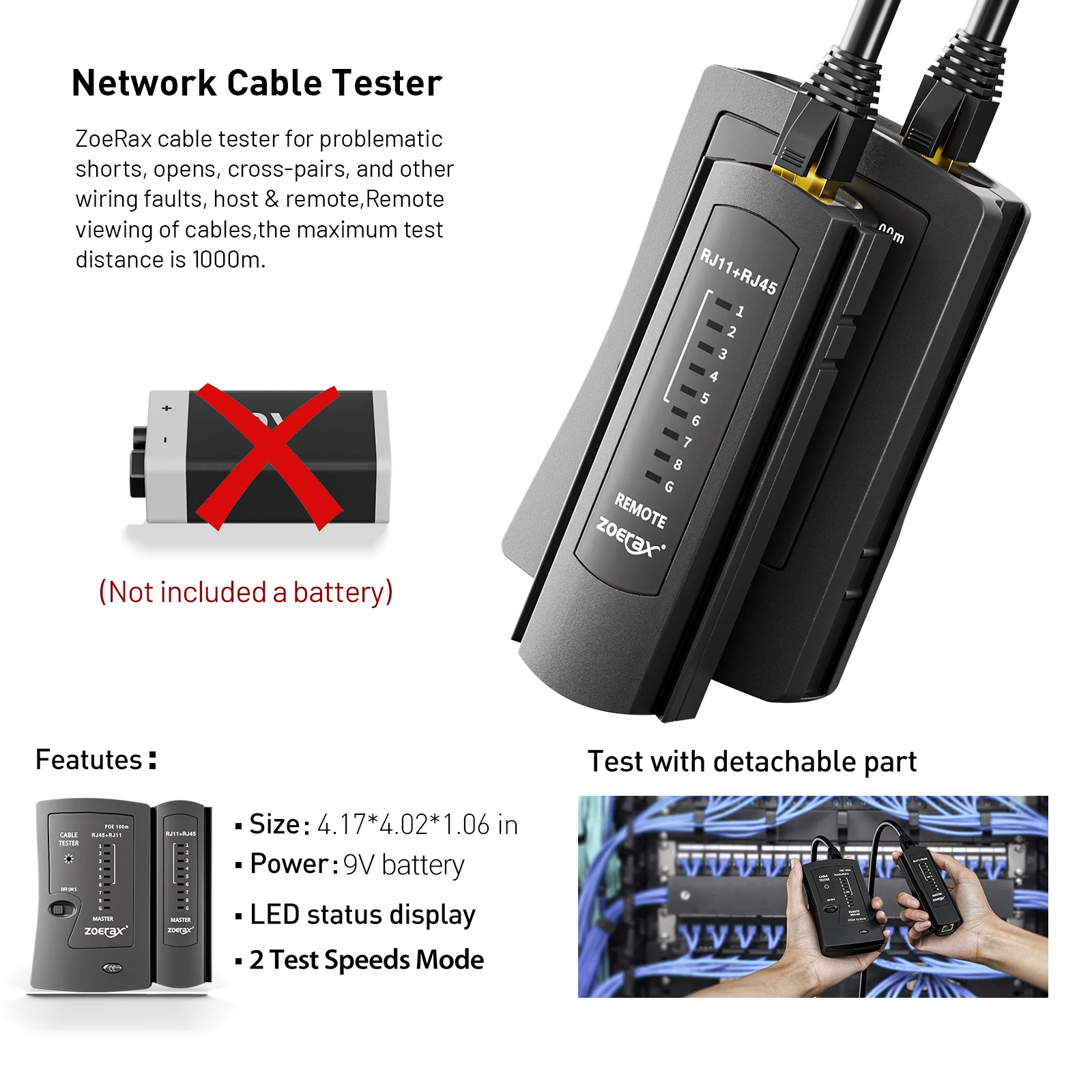 ZoeRax RJ45 CAT6 CAT5E Crimp T - Rj45 Jack 评论和价格