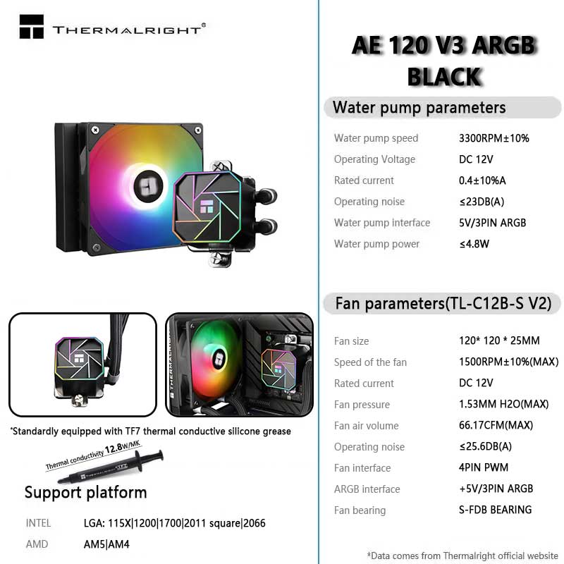 Thermalright AQUA ELITE 120 V3 - Heatsink Aluminum 评论和价格